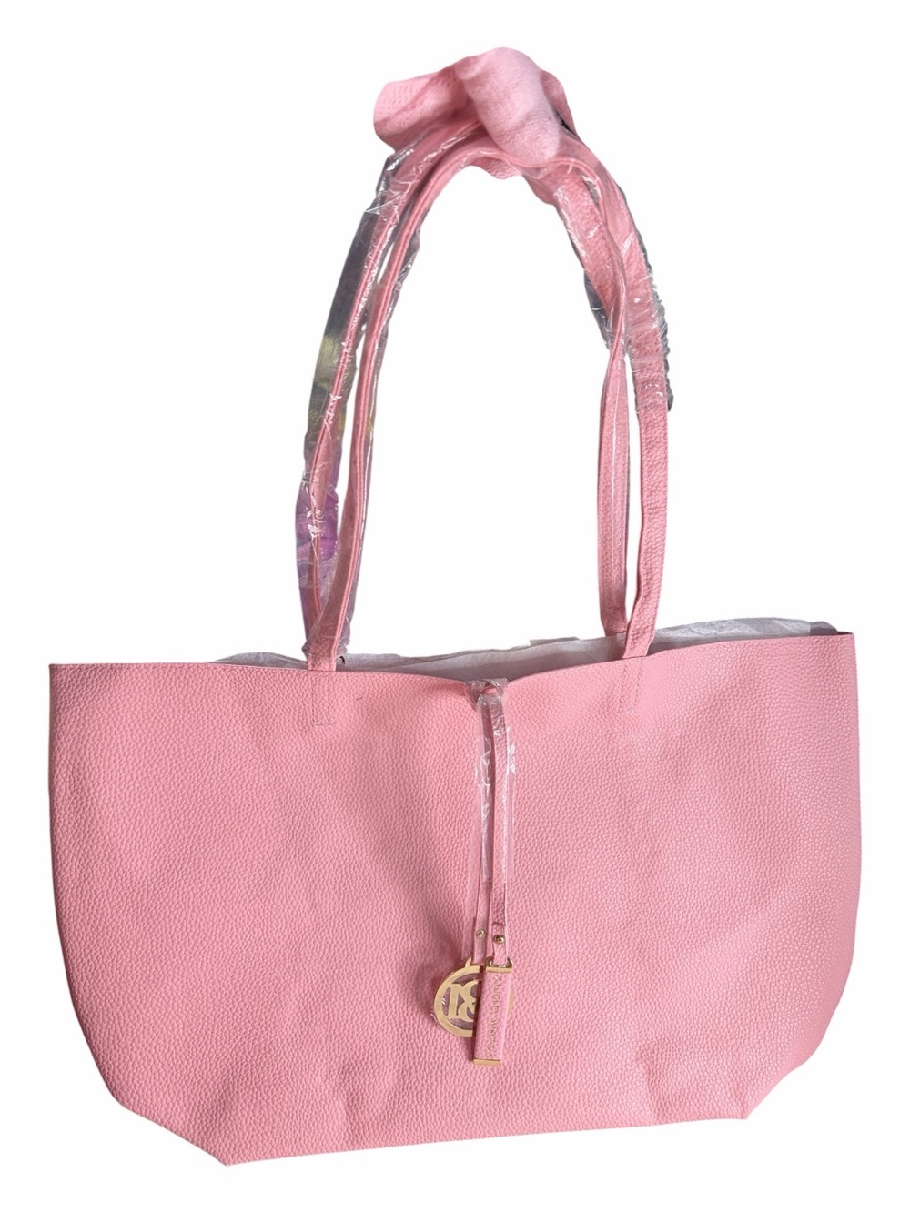 Badgley mischka Pink Tote Handbag with Logo Charm - Women Bags